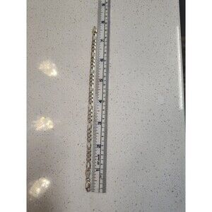 826 Silver Vintage Italy Figaro Link Bracelet 7.75"